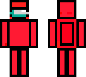 red among us crewmate (outlined)