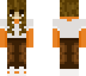 brown haired orange top girl