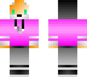 fox in a pink fade hoodie