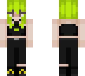 green hair dark aesthetic skin