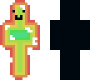 pale rainbow person,with a cute smile.       ()()(_ )_()_/