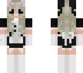 platinum blonde maid catgirl
