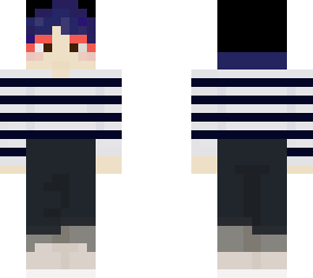 striped shirt w/ purple hair