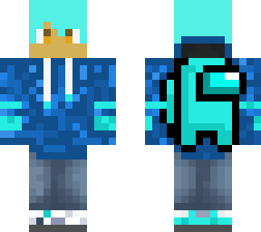 blue and cyan among us