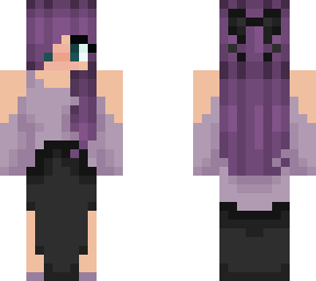 cute girl in formal outfit with purple hair
