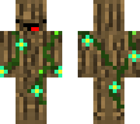 flowering oak tree with skeppy's face, version 2