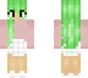plaid skirt w/ green hair