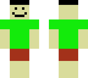 poopbut with a green shirt