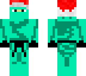 teal ninja with santa hat
