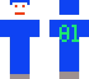 blue clown skin with 81 shirt