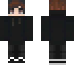brown hair with a black hoodie