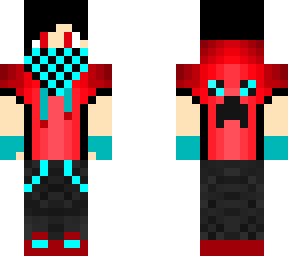 cyan and red cool creeper dude