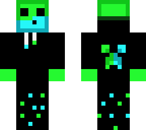 green & light blue slime skin