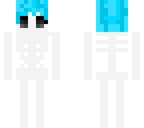skeleton with blue wig