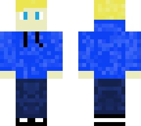 blonde blue hoodie ( hood down)