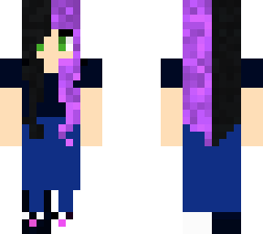 Half Purple Half Black Hair Minecraft Skin