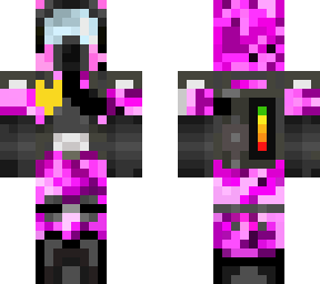 ocelot in a pink hazmat suit with badge