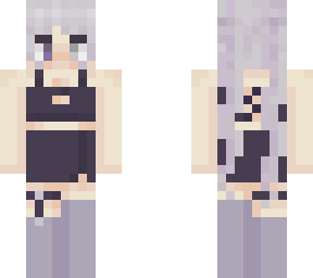 purple/grey odango knee sock girl (longer hair)