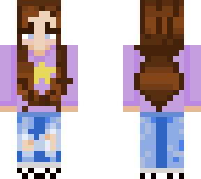 purple sweater girl with checkered vans and ripped jeans