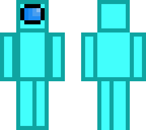 cyan among us minecraft character