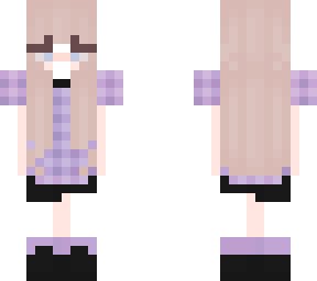 purple plaid aesthetic girl