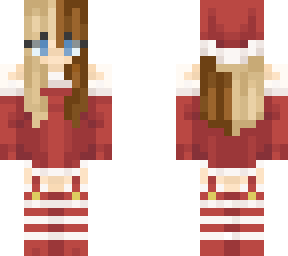 santa girl with half and half hair