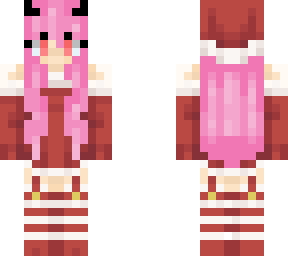 santa girl with pink hair
