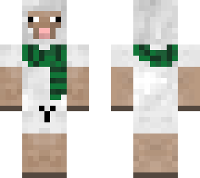 sheep with green scarf