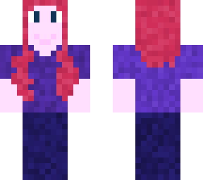 strawberry pink hair girl with denim jeans
