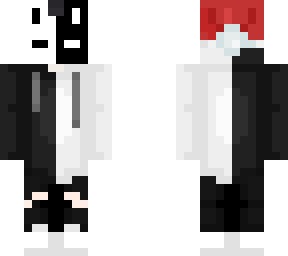 white and black mask dude thing with christmas hat