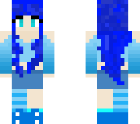 chica cute de invierno, todo azul