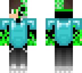 creeper boy in fake diamond chestplate
