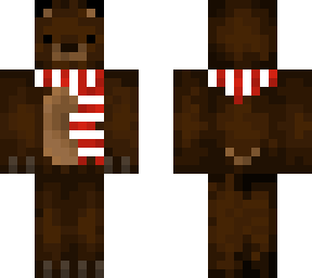 grizzly bear red scarf