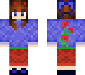 short hair with rose coat & bun christmas skin