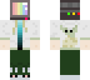 tv head with bunny slippers