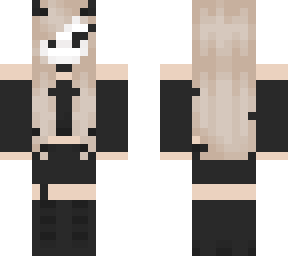 white mask black skirt girl