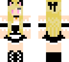 blonde cat girl maid