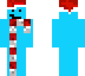 blue christmas skin with candy cane and santa hat