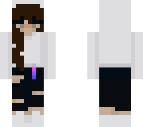 girl with a white hoodie and bi keychain