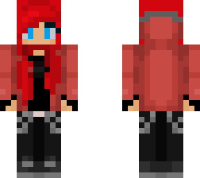 aaron as a girl hoodie down and no mask red hair