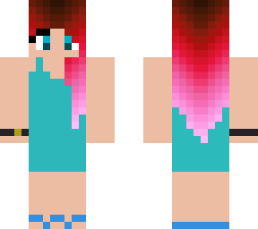 beach girl with pink hair