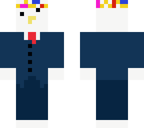chicken with crown and suit