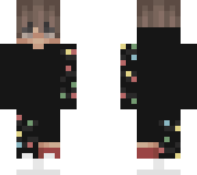christmas trendy boy skin (brown hair) (covered in lights) (black hoodie)