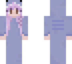 shark onesie w/ pink hair