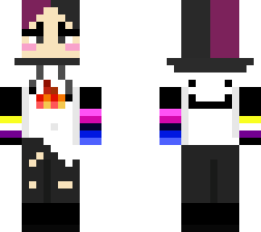 split dye hair dream ,george ,sapnap inspired with non binary and omni flag slee