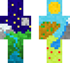valley pixel art night/day