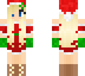 blonde in christmas dress