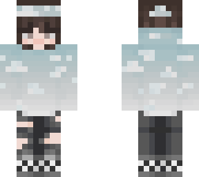 blue cloud sweater girl