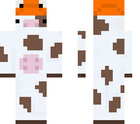 cow with orange frog hat