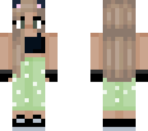 cute cat girl with green pants